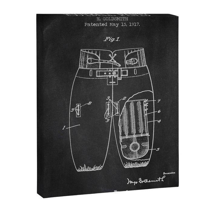 Football Pants chalkboard patent Canvas Print Gallery Image 1
