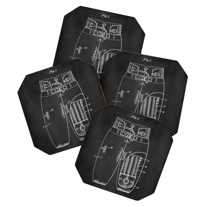 Football Pants chalkboard patent Coaster Gallery Image 1