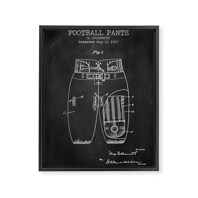 Football Pants chalkboard patent Framed Canvas Print Gallery Image 6