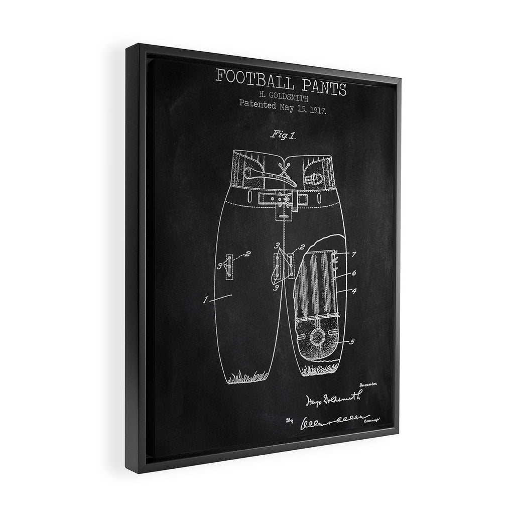Football Pants chalkboard patent Framed Canvas Print Gallery Image 2