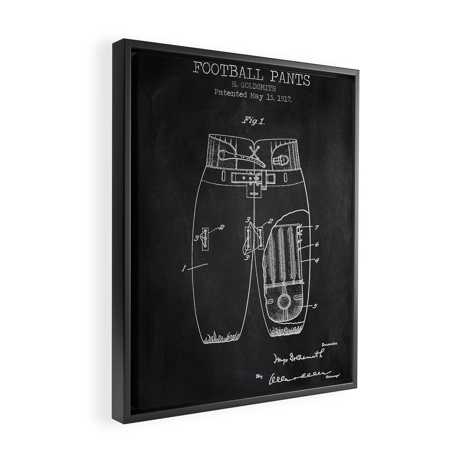 Football Pants chalkboard patent Framed Canvas Print Gallery Image 2