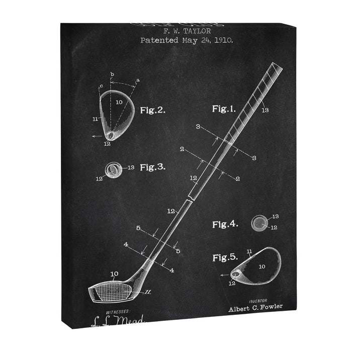 Golf Club chalkboard patent Canvas Print Gallery Image 1