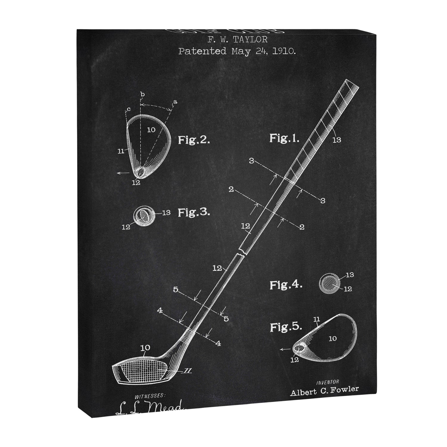 Golf Club chalkboard patent Canvas Print Gallery Image 6