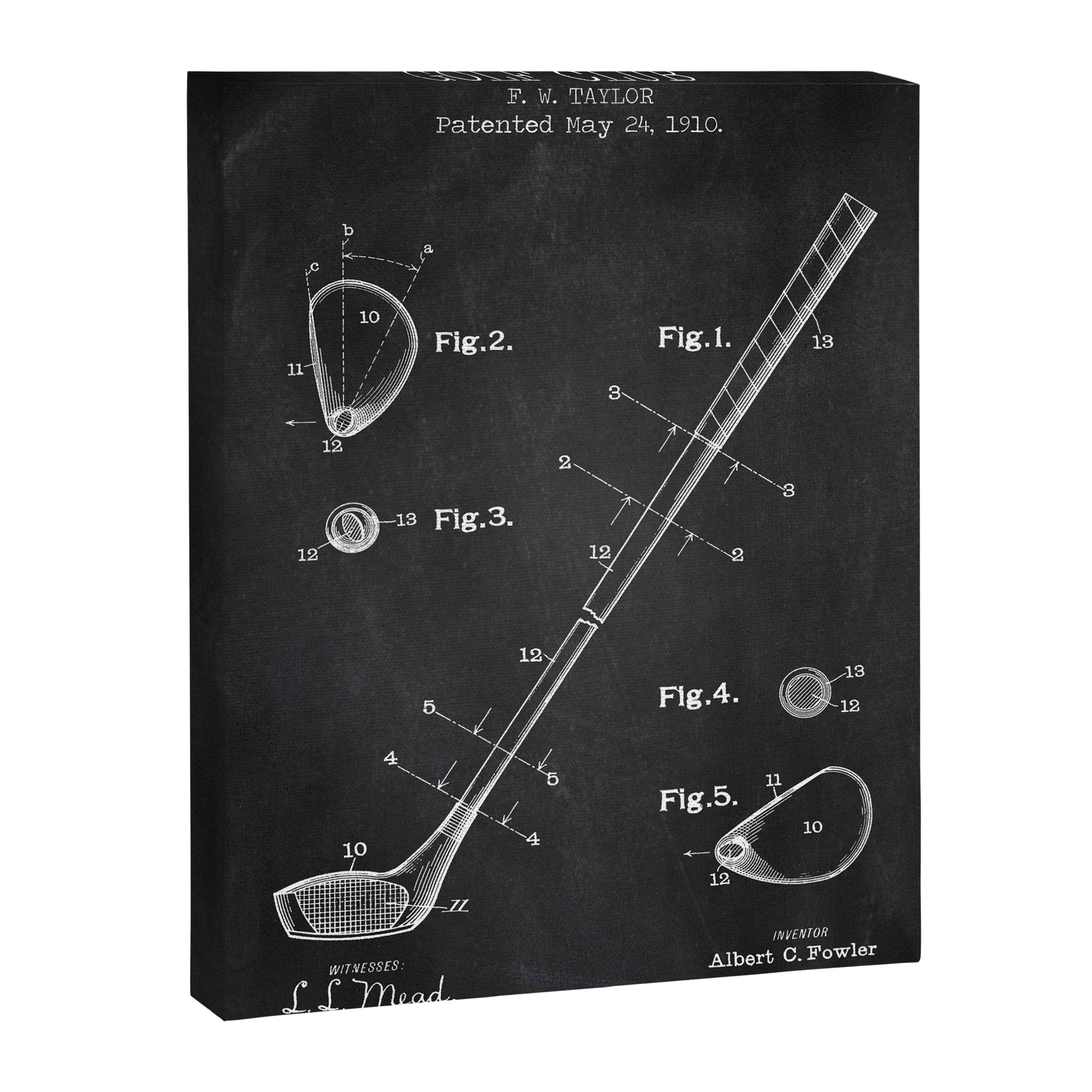 Golf Club chalkboard patent Canvas Print Gallery Image 6