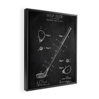 Golf Club chalkboard patent Framed Canvas Print Gallery Image 2