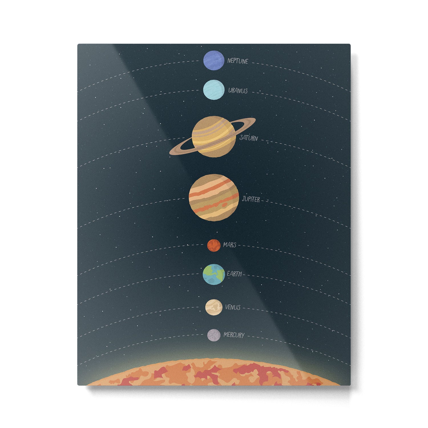 Solar system illustration Metal Print Gallery Image 4