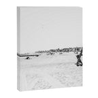 Newport Beach Lifeguard Tower Modern and Vintage Beach Aesthetic Photography of Grey Black White Sky Canvas Print Gallery Image 3