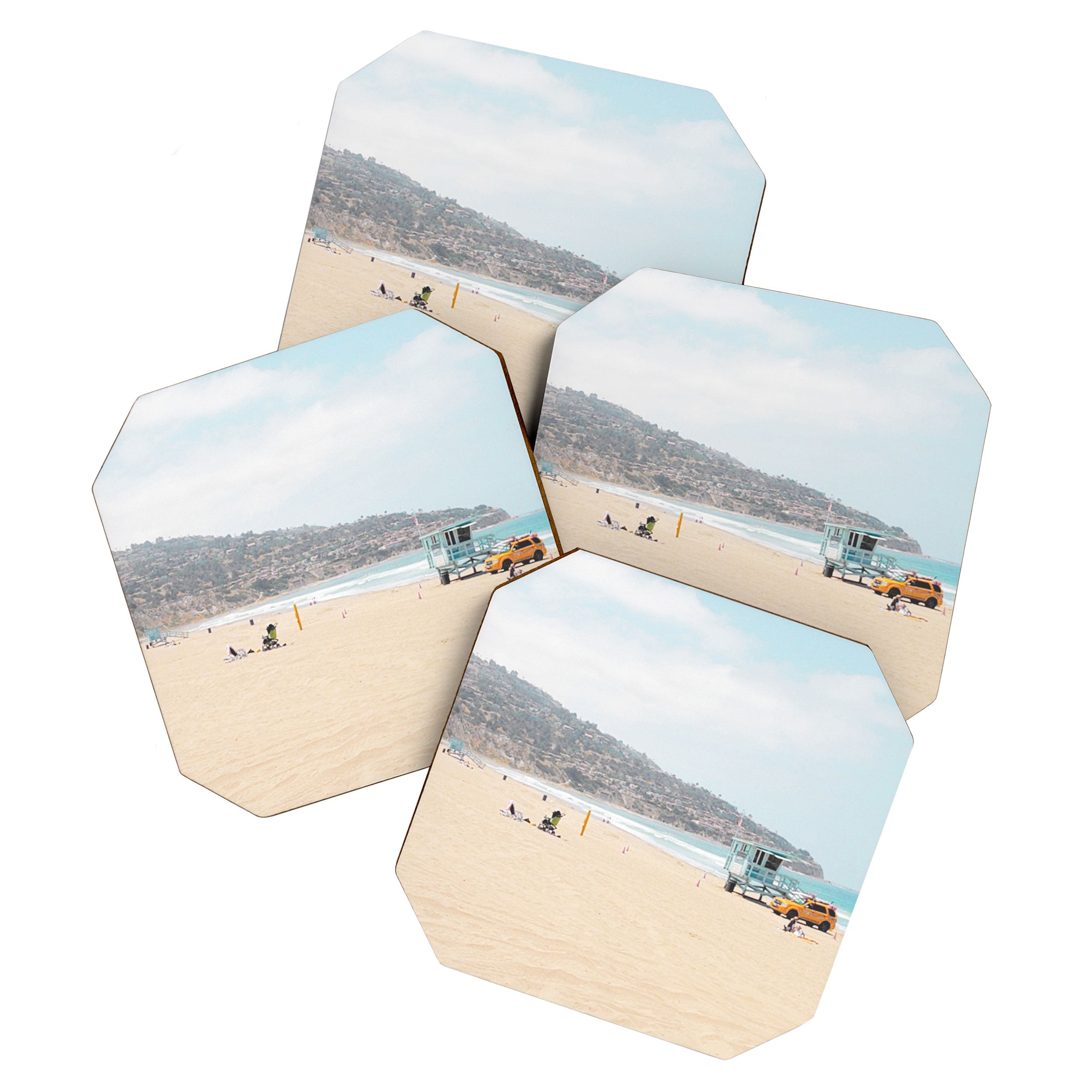 Redondo Beach // California Ocean Vibes Lifeguard Hut Surfing Sandy Beaches Summer Tanning Coaster Gallery Image 1