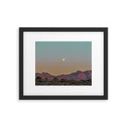 Sunset Moon Ridge // Grainy Red Mountain Range Desert Landscape Photography Yellow Fullmoon Blue Sky Framed Art Print Gallery Image 5