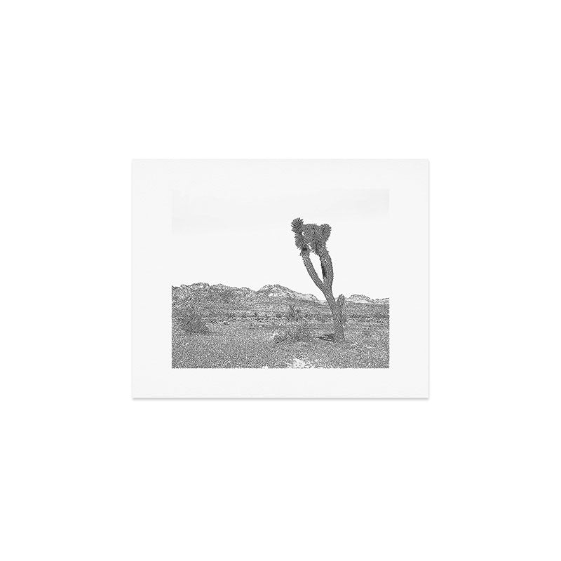 Vintage Desert Scape B&W // Cactus Nature Summer Sun Landscape Black and White Photography Art Print Gallery Image 1