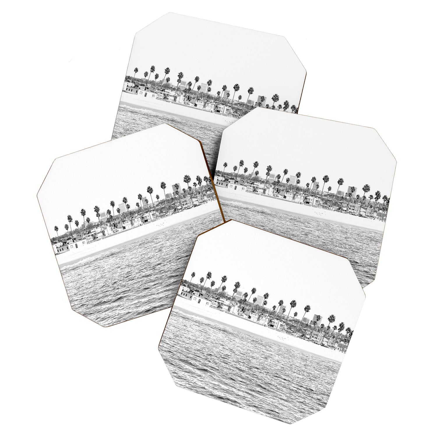 Vintage Newport Beach Print {4 of 4} | Photography Ocean Palm Trees B&W Tropical Summer Sky Coaster Gallery Image 1