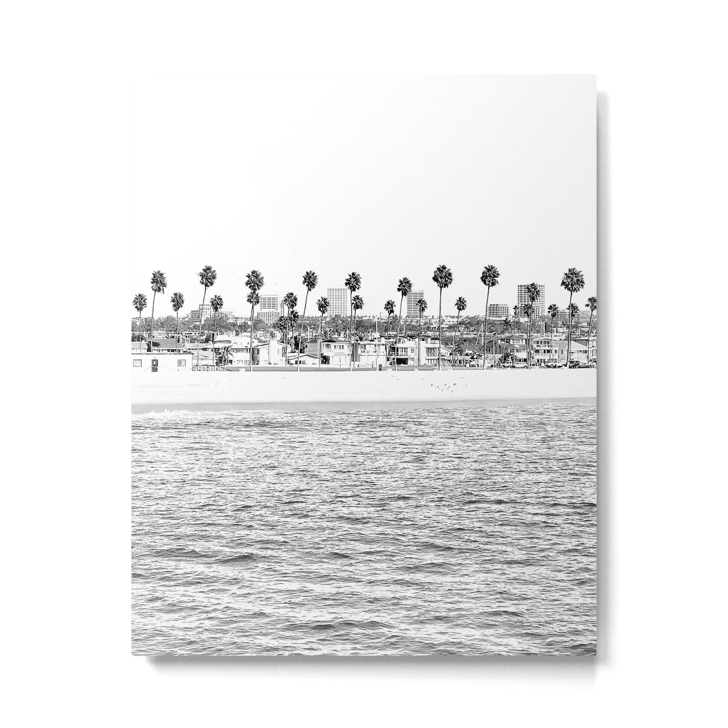 Vintage Newport Beach Print {4 of 4} | Photography Ocean Palm Trees B&W Tropical Summer Sky Metal Print Gallery Image 6