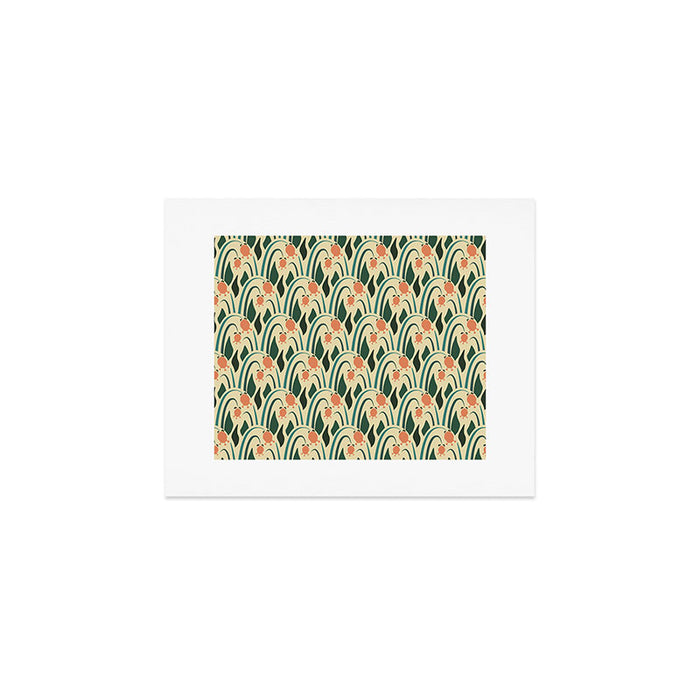 a lot of flowers for art deco green Art Print Gallery Image 1