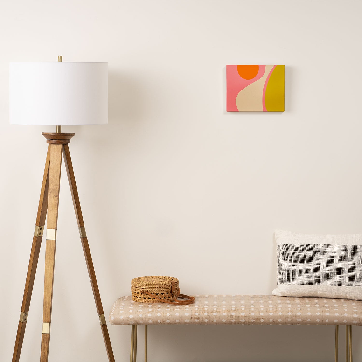 abstract composition modern blush pink Canvas Print Gallery Image 2