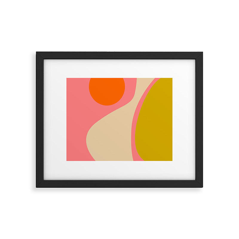 abstract composition modern blush pink Framed Art Print Gallery Image 4