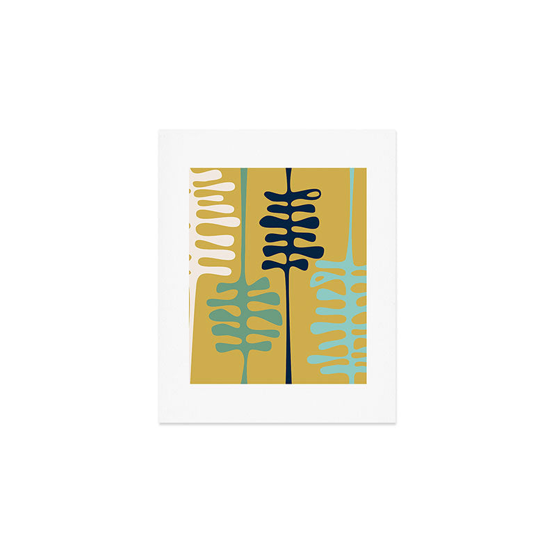 Abstract jungle - mustard Art Print Gallery Image 1