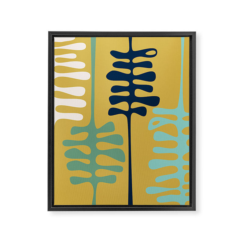 Abstract jungle - mustard Framed Canvas Print Gallery Image 6
