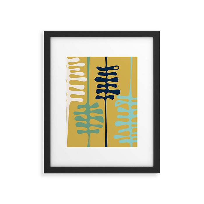 Abstract jungle - mustard Framed Art Print Gallery Image 1