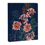 Alfons Mucha would love this flowers - dark blue Canvas Print Gallery Image 6