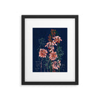Alfons Mucha would love this flowers - dark blue Framed Art Print Gallery Image 4