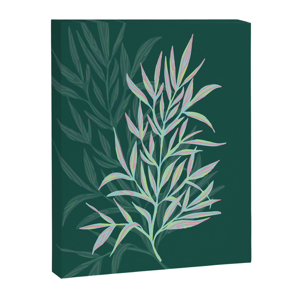 animal patterned Willow twig emerald Canvas Print Gallery Image 6