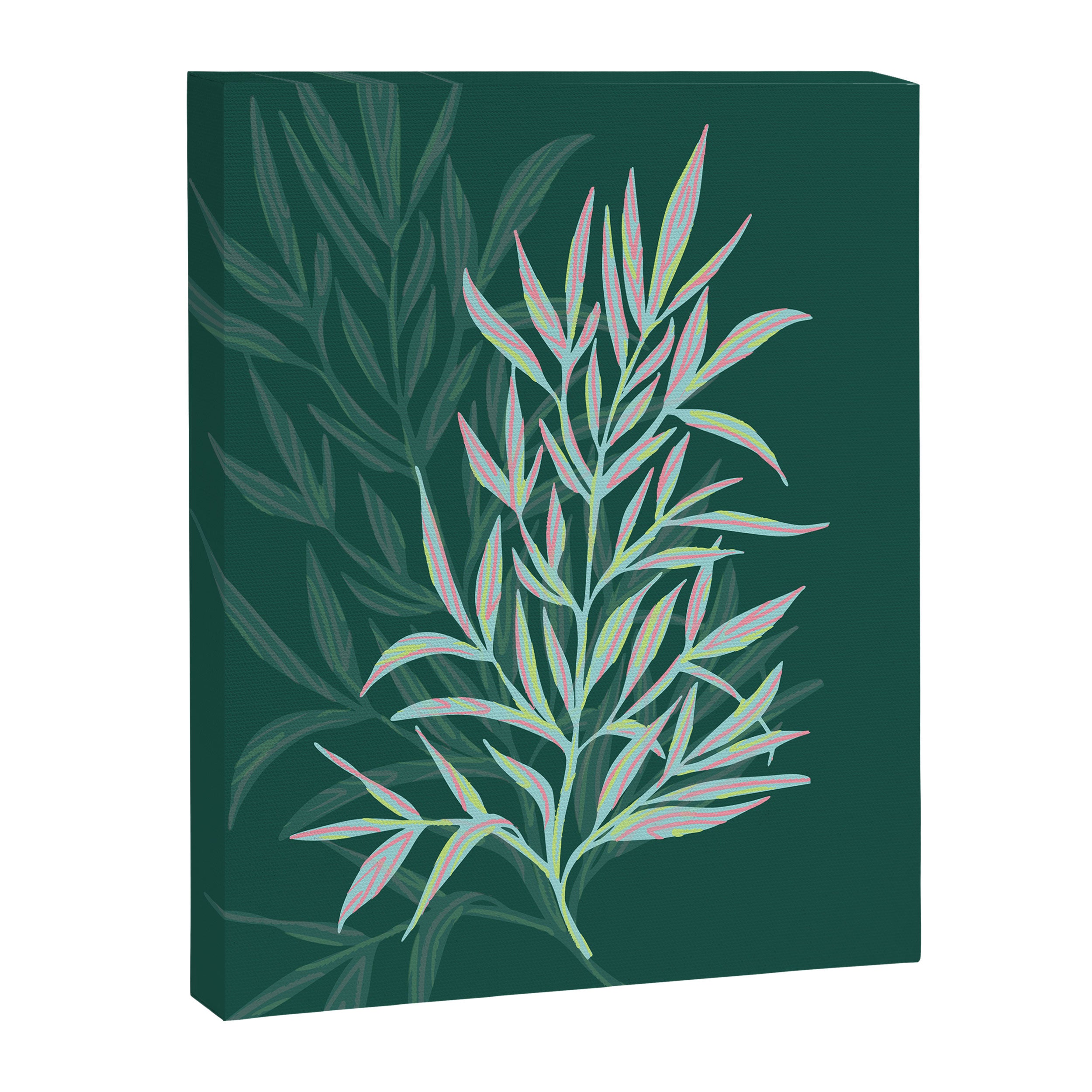 animal patterned Willow twig emerald Canvas Print Gallery Image 6