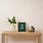 animal patterned Willow twig emerald Framed Canvas Print Gallery Image 4