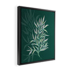 animal patterned Willow twig emerald Framed Canvas Print Gallery Image 2