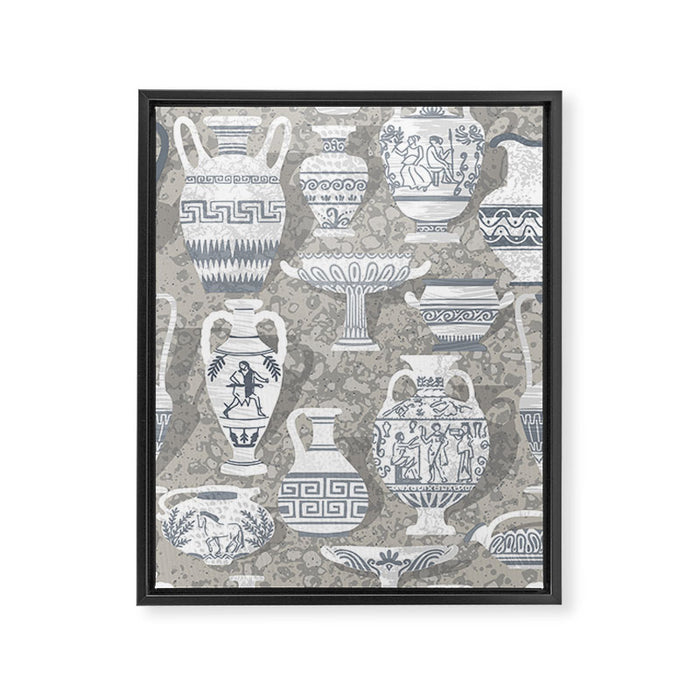 Antique pottery neutral Framed Canvas Print Gallery Image 1