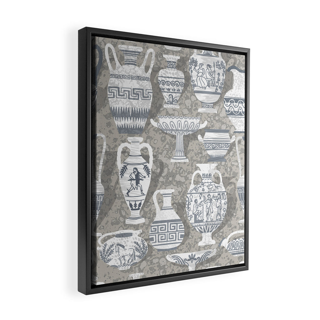 Antique pottery neutral Framed Canvas Print Gallery Image 2