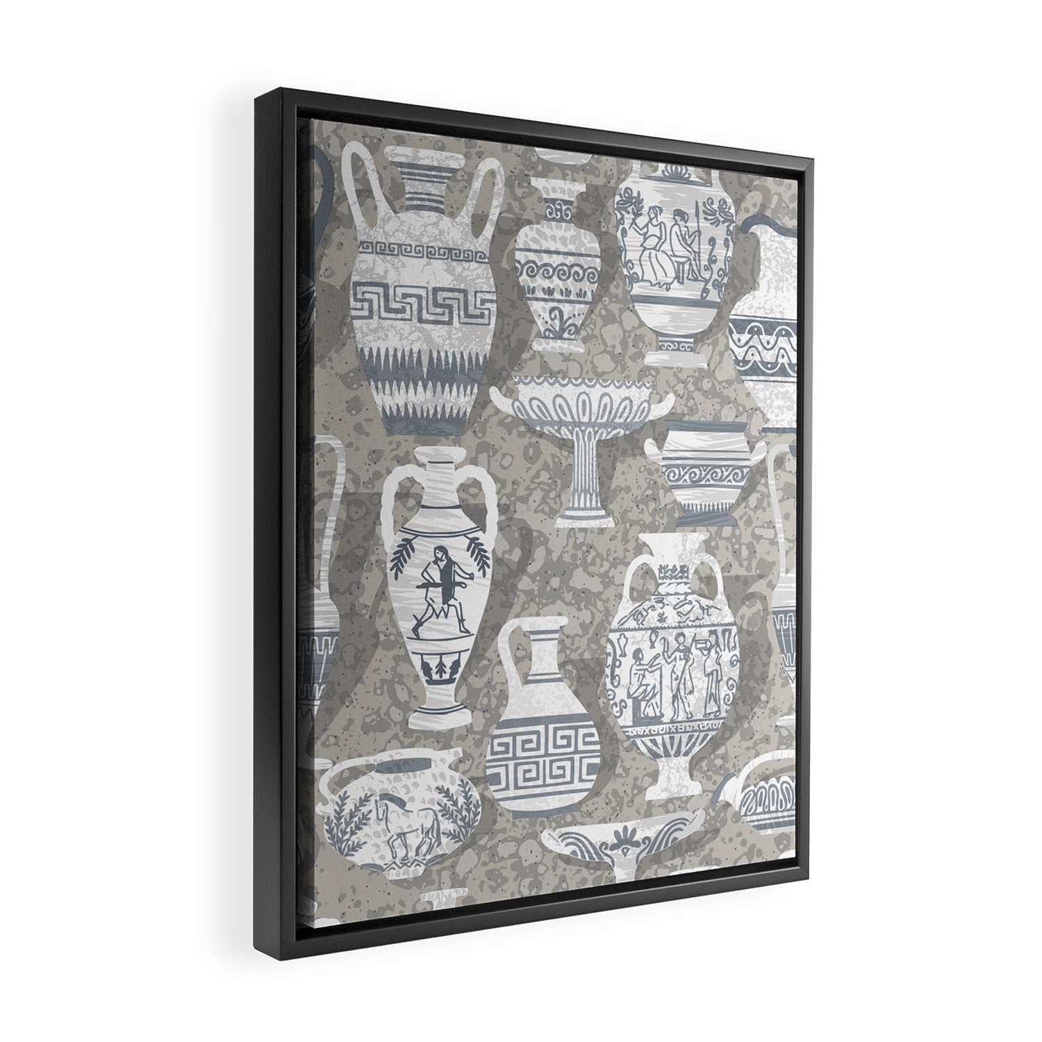 Antique pottery neutral Framed Canvas Print Gallery Image 2