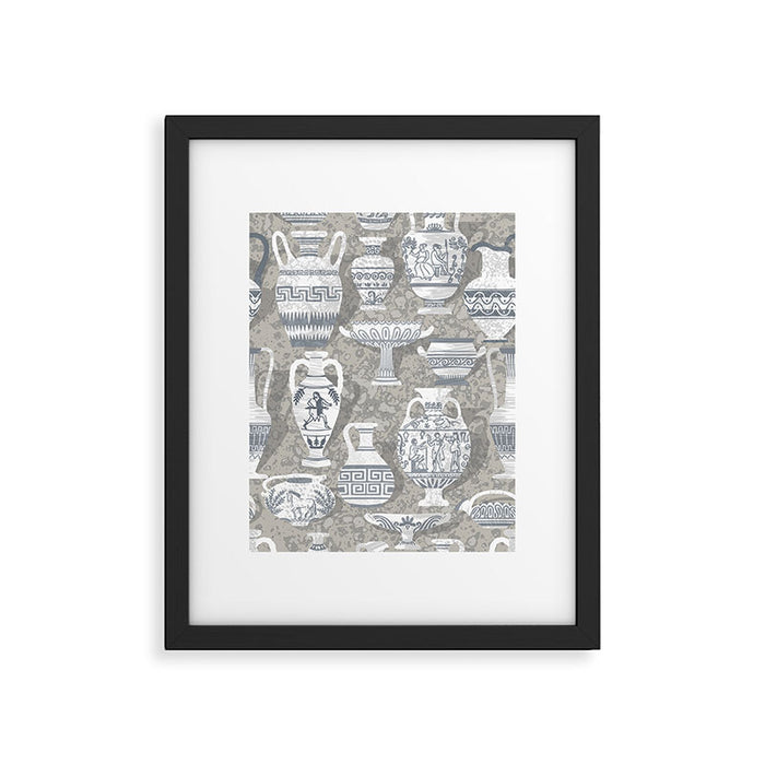 Antique pottery neutral Framed Art Print Gallery Image 1