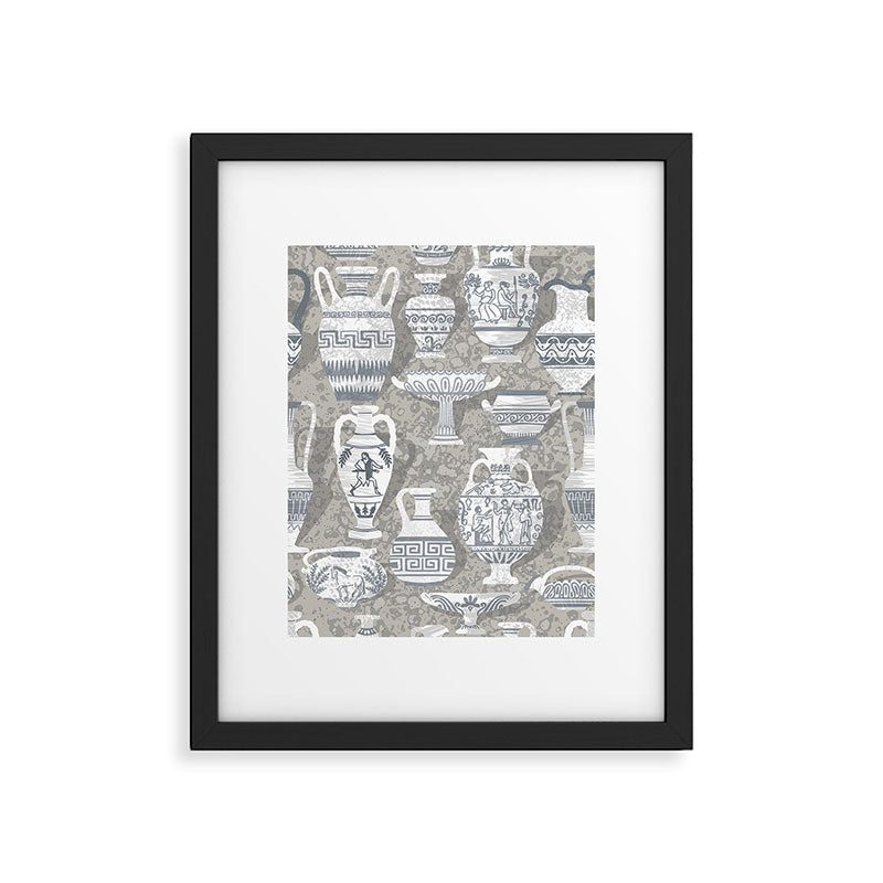 Antique pottery neutral Framed Art Print Gallery Image 5