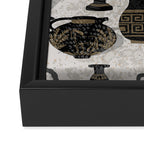 Antique pottery warm black Framed Canvas Print Gallery Image 3