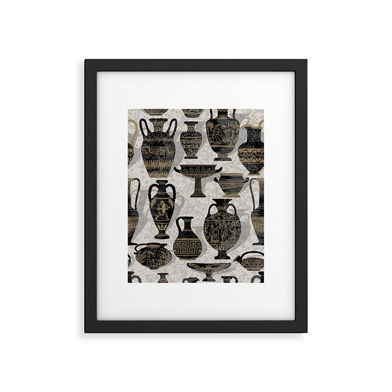 Antique pottery warm black Framed Art Print Gallery Image 5