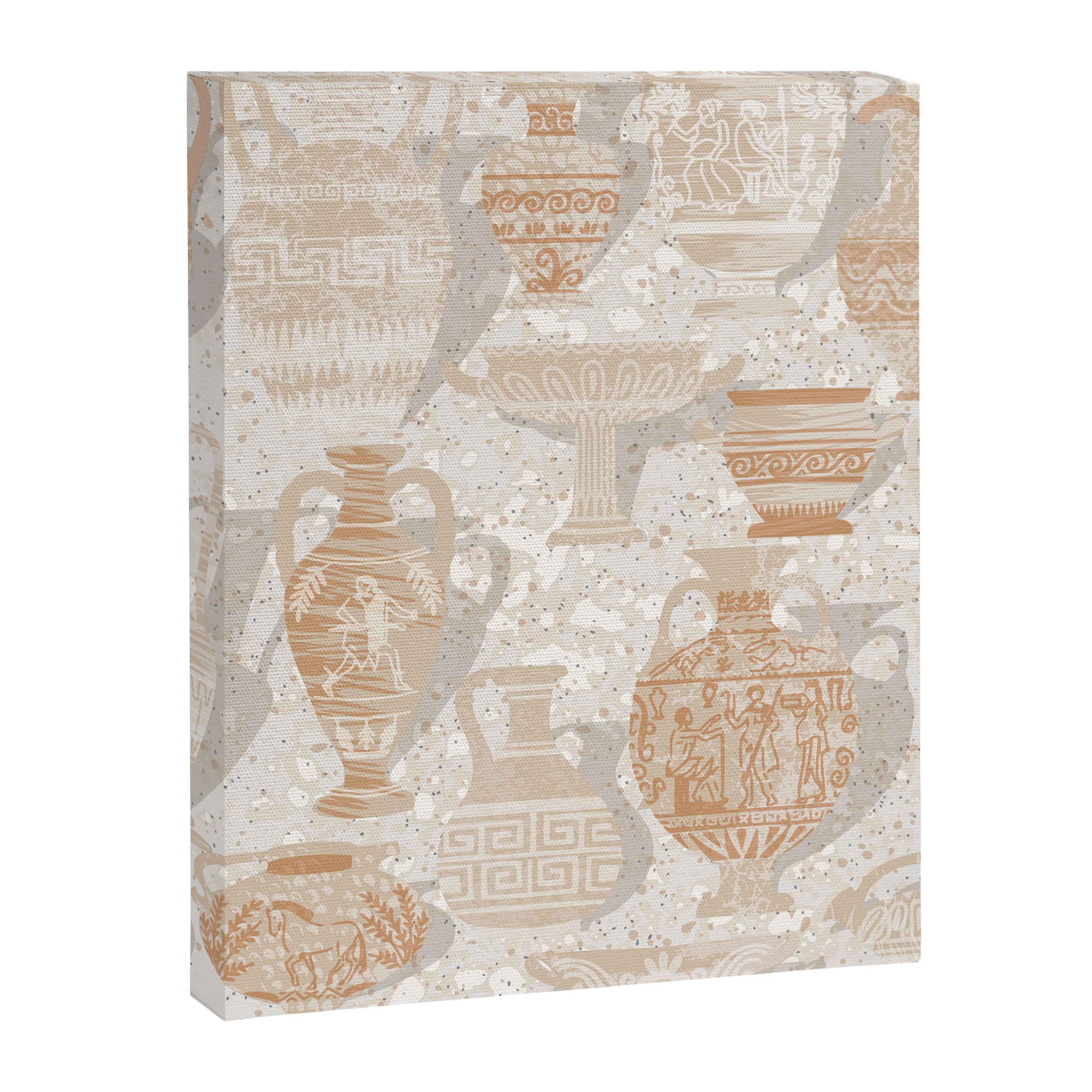 Antique pottery warm neutral Canvas Print Gallery Image 6