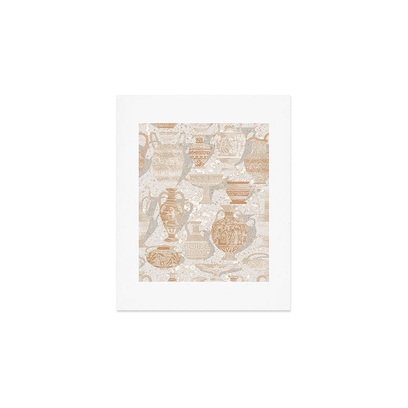 Antique pottery warm neutral Art Print Gallery Image 1