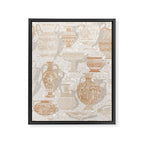 Antique pottery warm neutral Framed Canvas Print Gallery Image 6