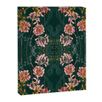 Art Nouveau floral pattern with lines - emerald green Canvas Print Gallery Image 6