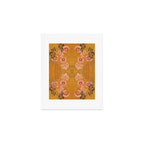 Art Nouveau floral pattern with lines - Honey Art Print Gallery Image 1