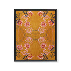Art Nouveau floral pattern with lines - Honey Framed Canvas Print Gallery Image 6
