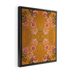 Art Nouveau floral pattern with lines - Honey Framed Canvas Print Gallery Image 2