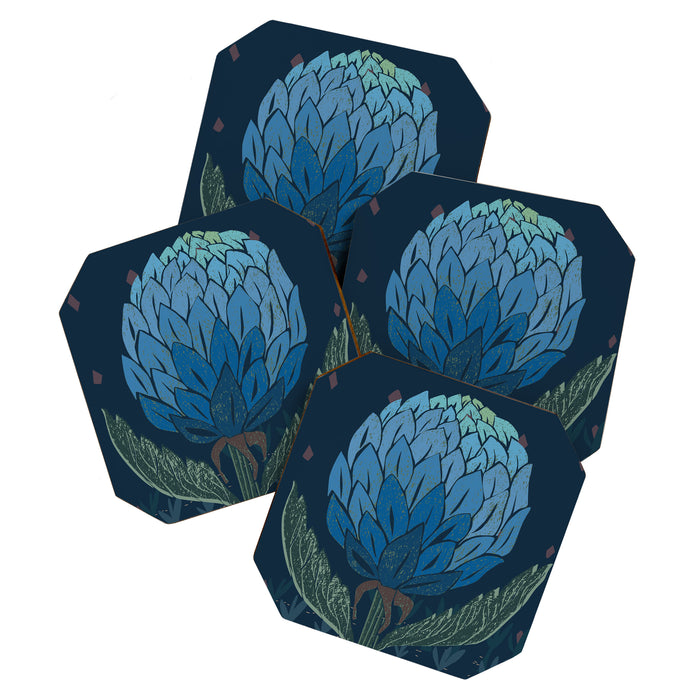 Artichoke dark blue Coaster Gallery Image 1