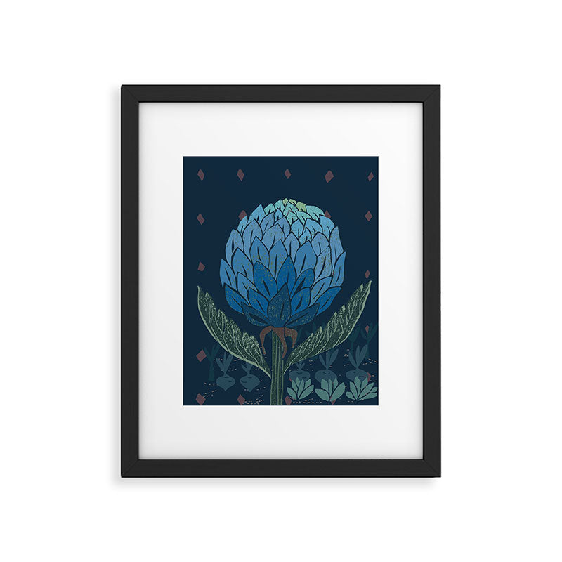 Artichoke dark blue Framed Art Print Gallery Image 5