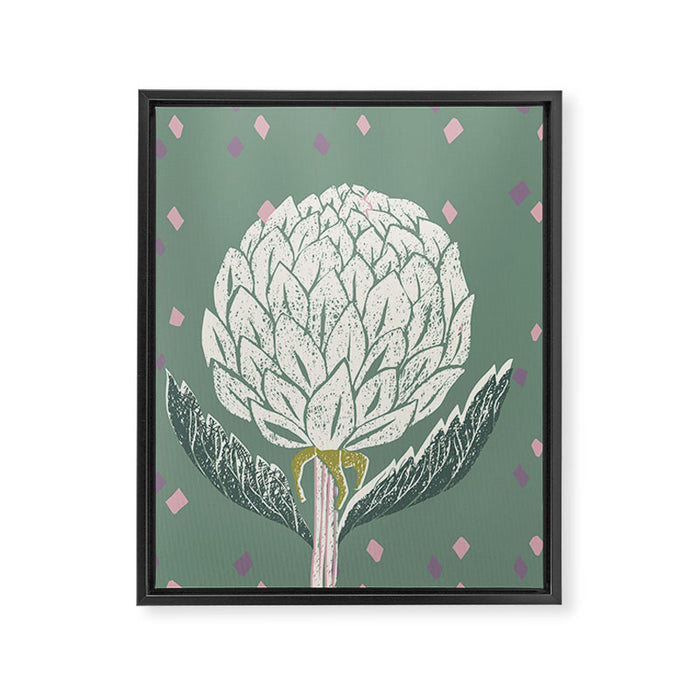 Artichoke sage green Framed Canvas Print Gallery Image 1