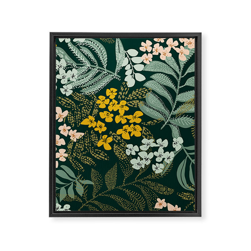 autumn leaves emerald Framed Canvas Print Gallery Image 6