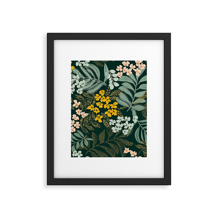 autumn leaves emerald Framed Art Print Gallery Image 1
