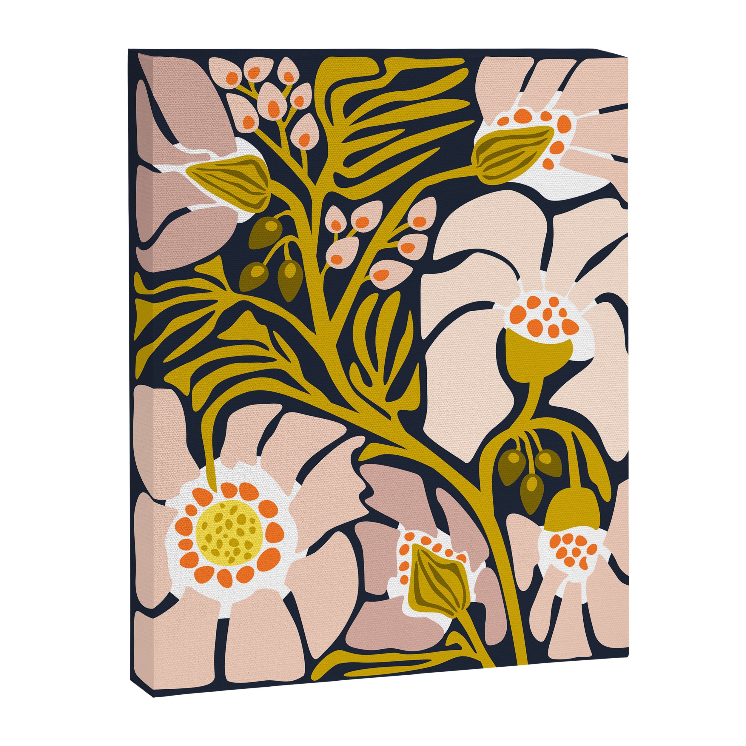 Backyard flower - modern floral illustration Canvas Print Gallery Image 8