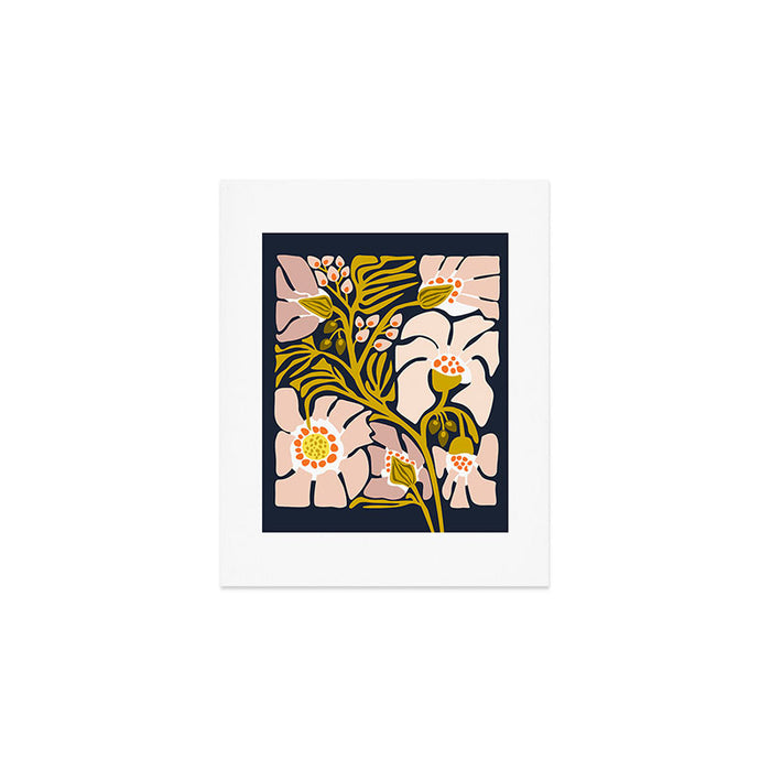 Backyard flower - modern floral illustration Art Print Gallery Image 1