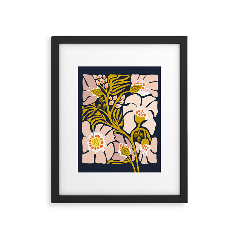 Backyard flower - modern floral illustration Framed Art Print Gallery Image 6